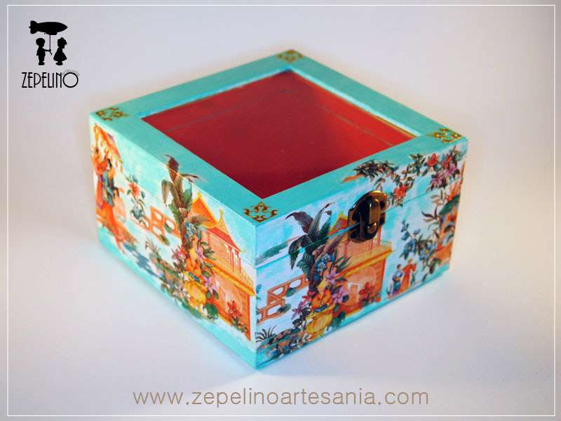 Caja con cristal motivos chinos